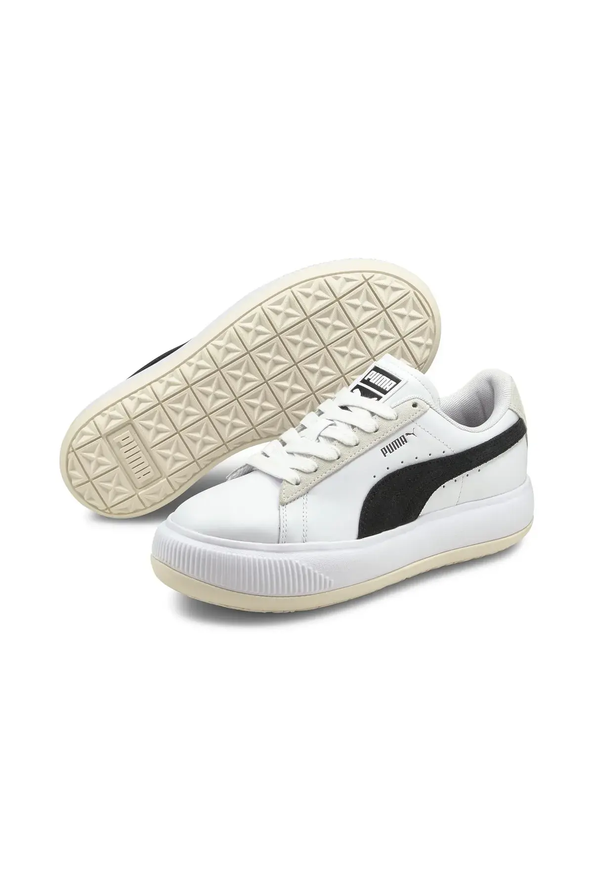 Puma Suede Mayu Mix Wn S Beyaz-Siyah Kadın Günlük Spor Ayakkabı