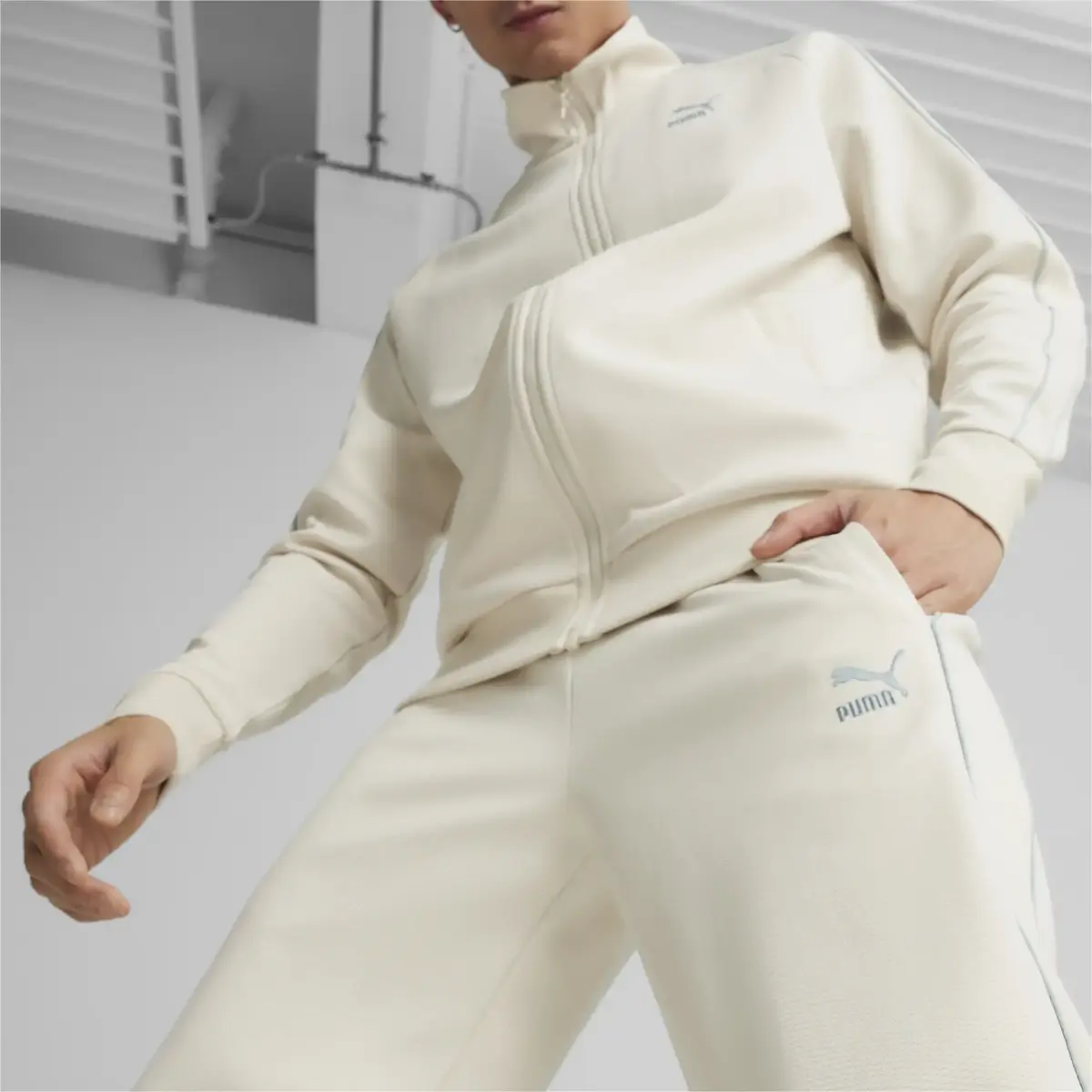 Puma T7 Track Pants Beyaz Erkek Eşofman Altı