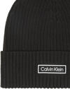 Calvin Klein PATCH CHUNKY RIB COTTON BEANIE Siyah Erkek Bere