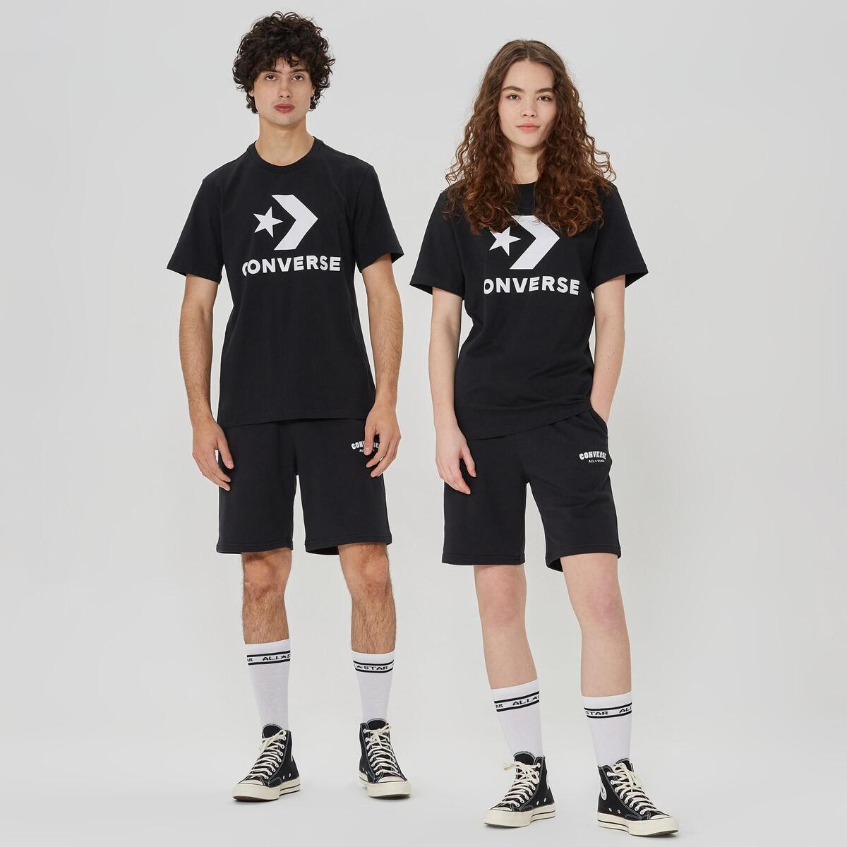 Converse STAR CHEVRON TEE COZY MOSS Siyah Unisex T-Shirt
