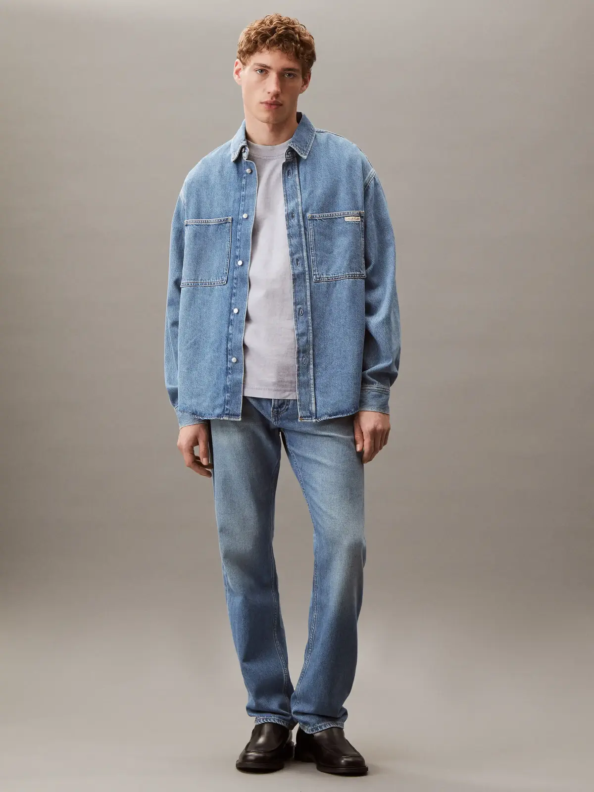 Calvin Klein GARMENT DYE TEE Gri Erkek Tişört