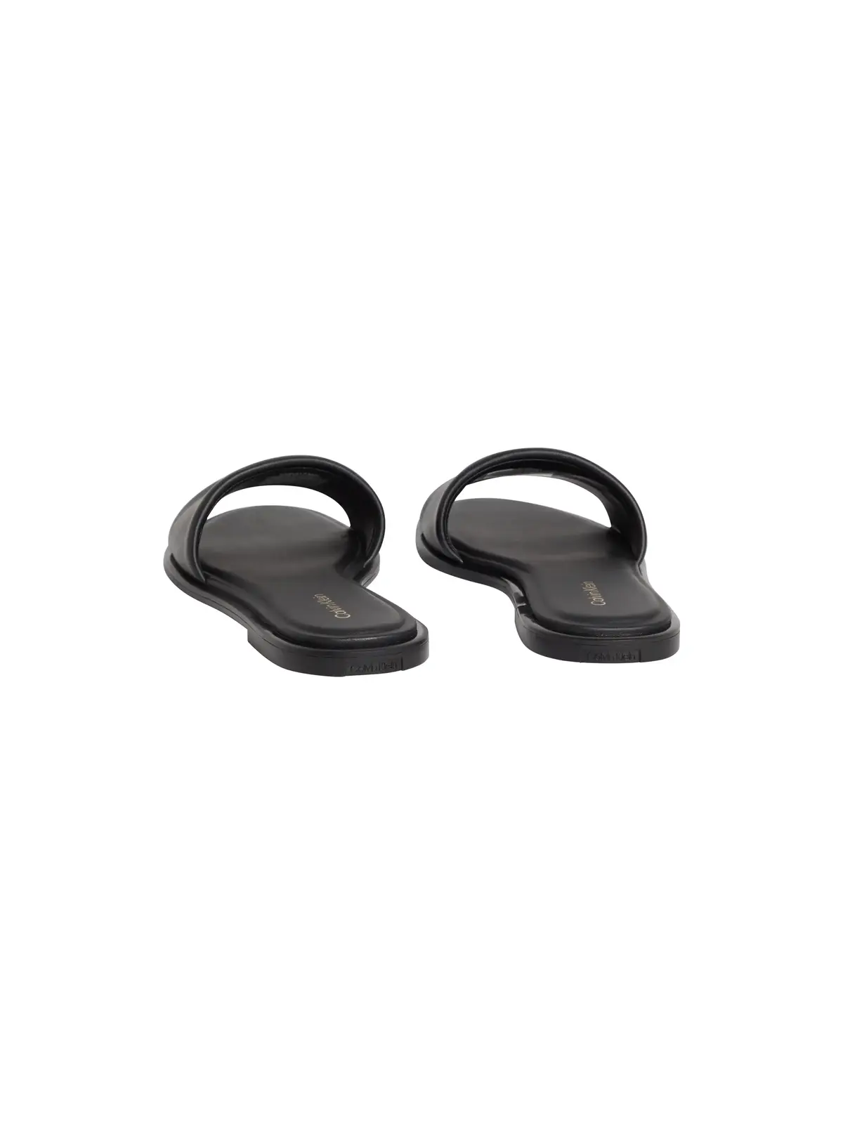 Calvin Klein ROUND FLAT SNDL LTH Siyah Kadın Deri Terlik
