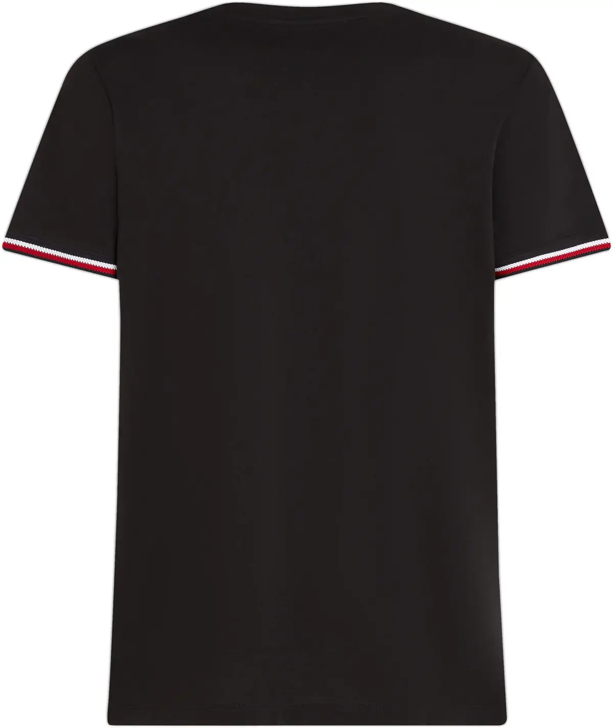 Tommy Hilfiger GLOBAL STRIPE CUFF T, BDS Siyah Erkek T-Shirt & Polo