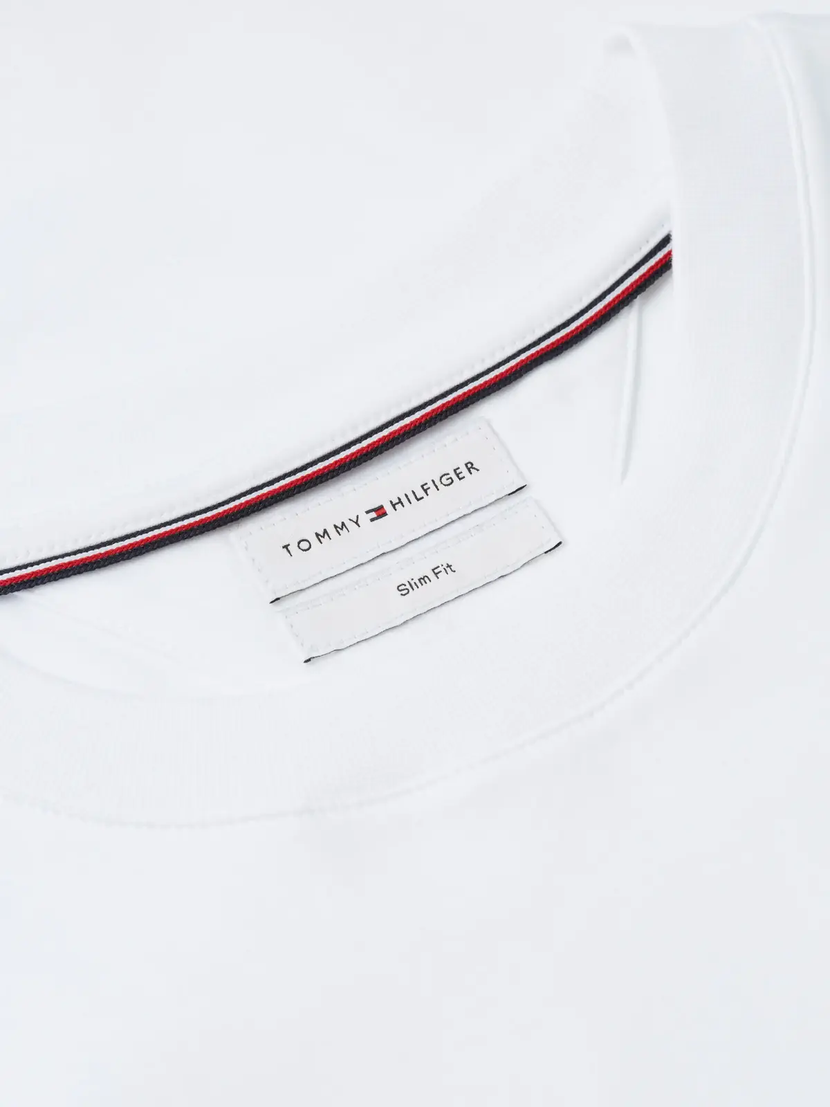 Tommy Hilfiger LUXURY INTERLOCK TEE, YBR Beyaz Erkek T-Shirt & Polo