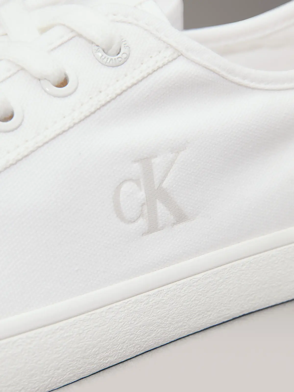 Calvin Klein ESS VULC LOW MG CANV, 0K4 Beyaz Erkek Spor Ayakkabı & Sneaker