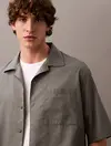 Calvin Klein SS COTTON GAUZE RELA, RMG Gri Erkek Gömlek