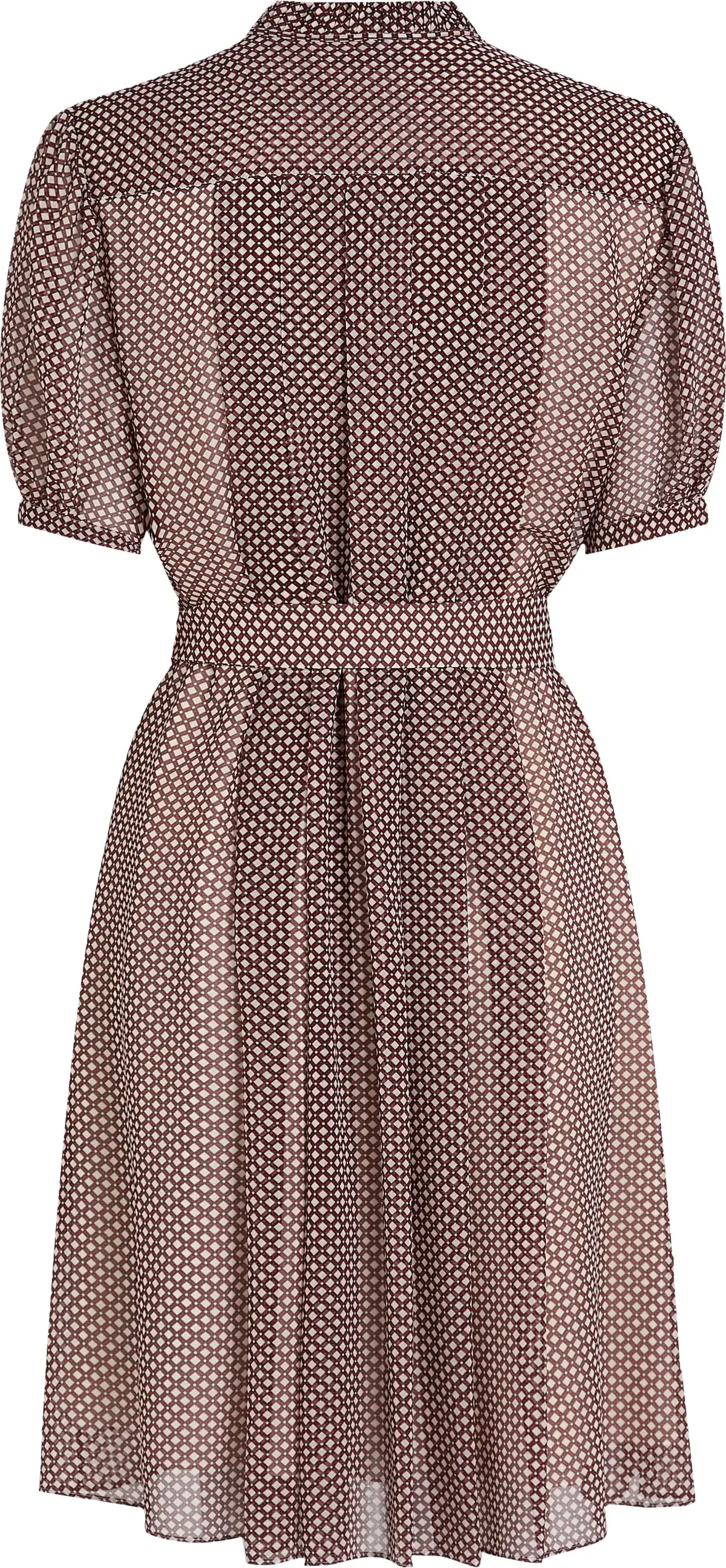 Tommy Hilfiger RUFFLE PLEAT S/S KNE, 09Z Kahverengi Kadın Elbise-Etek