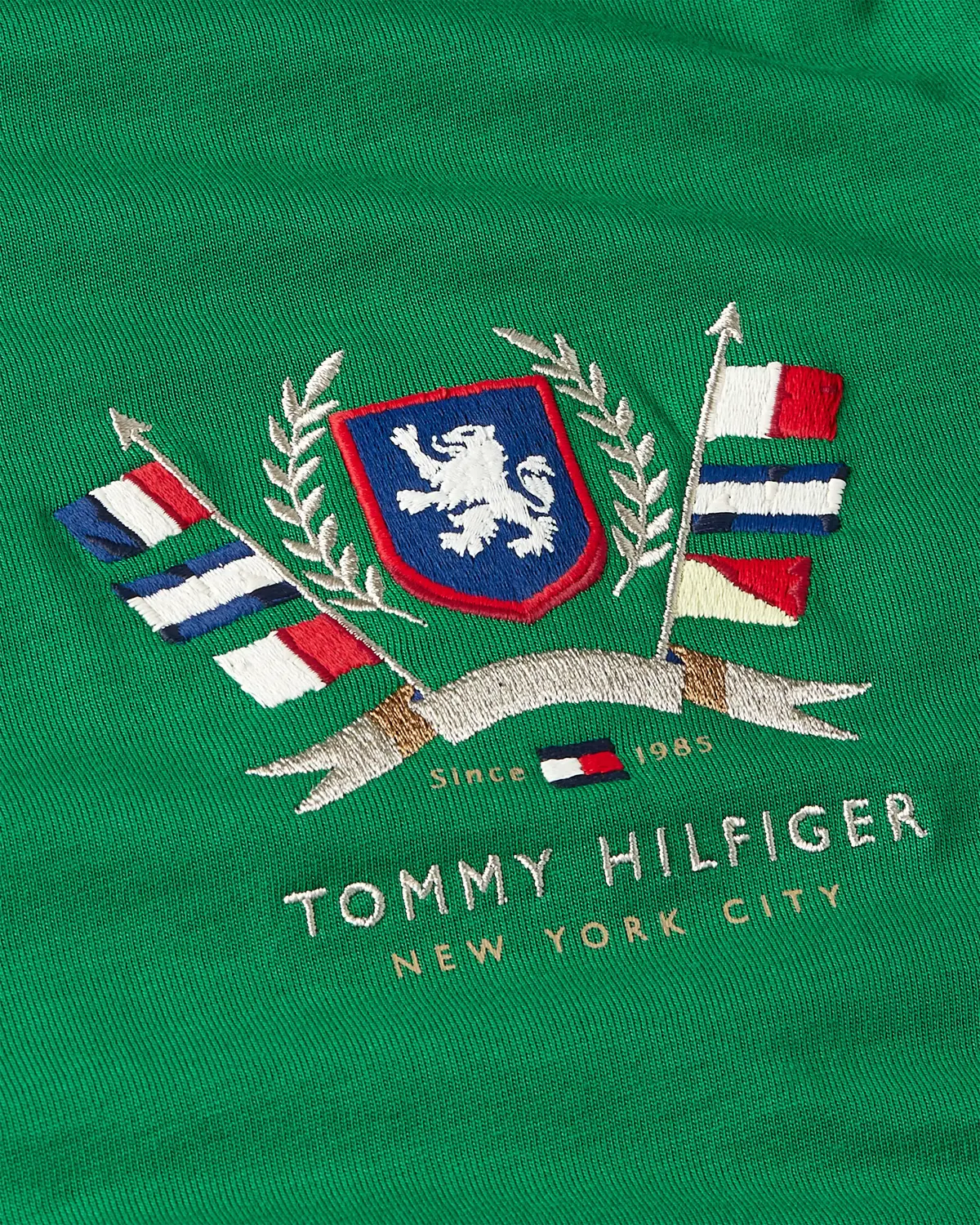 Tommy Hilfiger HILFIGER COLOUR CRES, L4F Yeşil Erkek T-Shirt & Polo