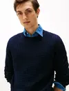 Tommy Hilfiger DC SEERSUCKER TEXTUR Erkek Siyah Kazak