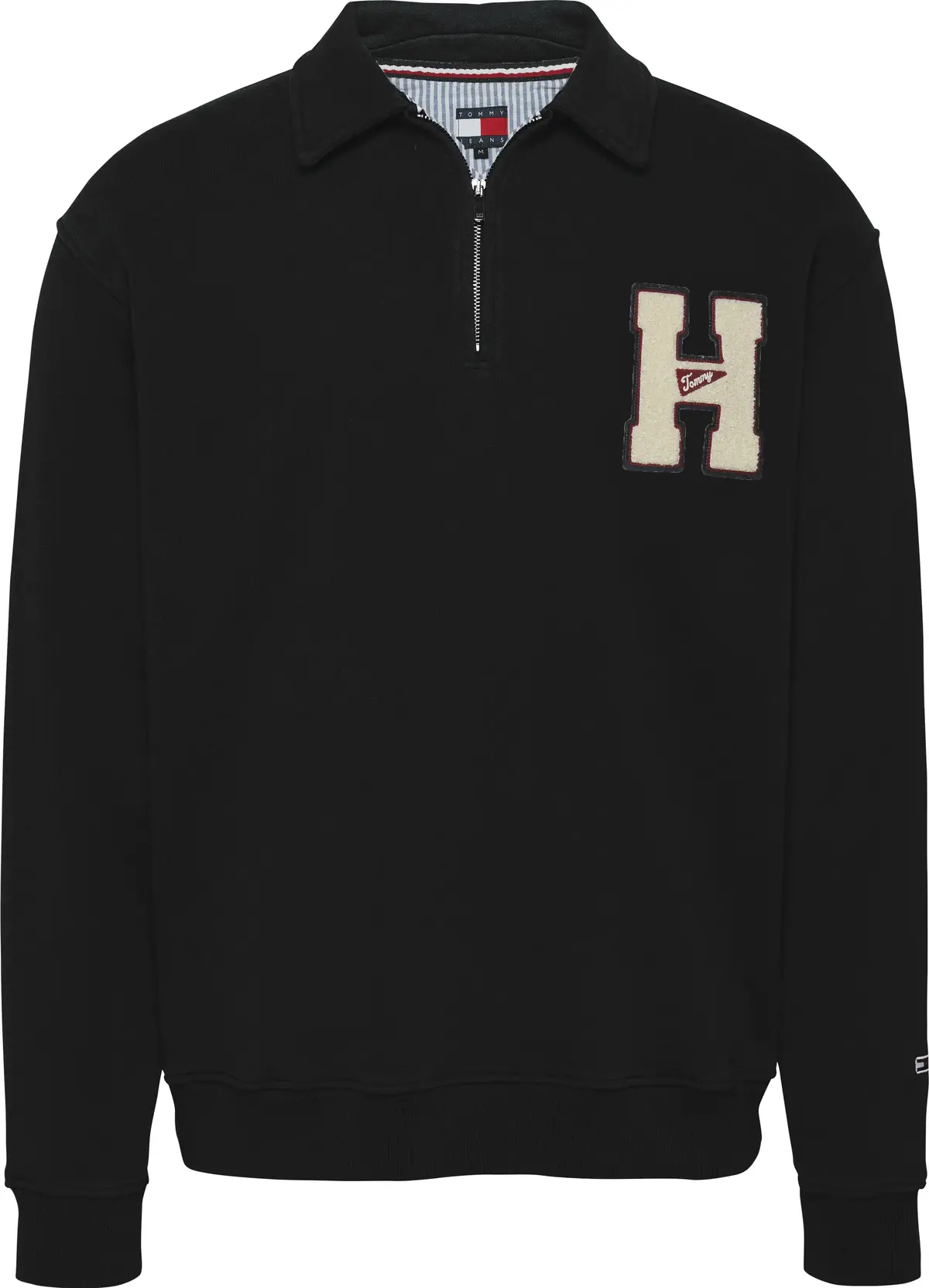Tommy Hilfiger TJM 1/4 ZIP TOWEL PA, BDS Siyah Erkek Sweatshirt