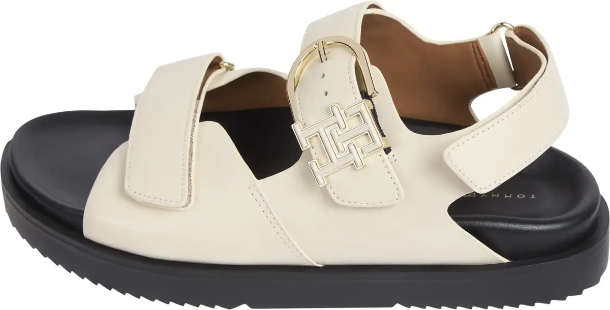 Tommy Hilfiger LEATHER SPORTY SANDA, ACJ Krem Kadın Terlik