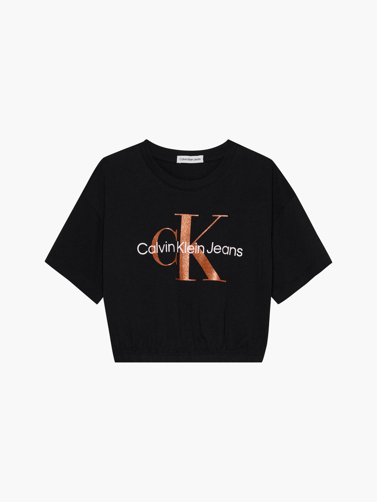Calvin Klein BRONZE MONOGRAM T-SH Kadın Siyah T-Shirt