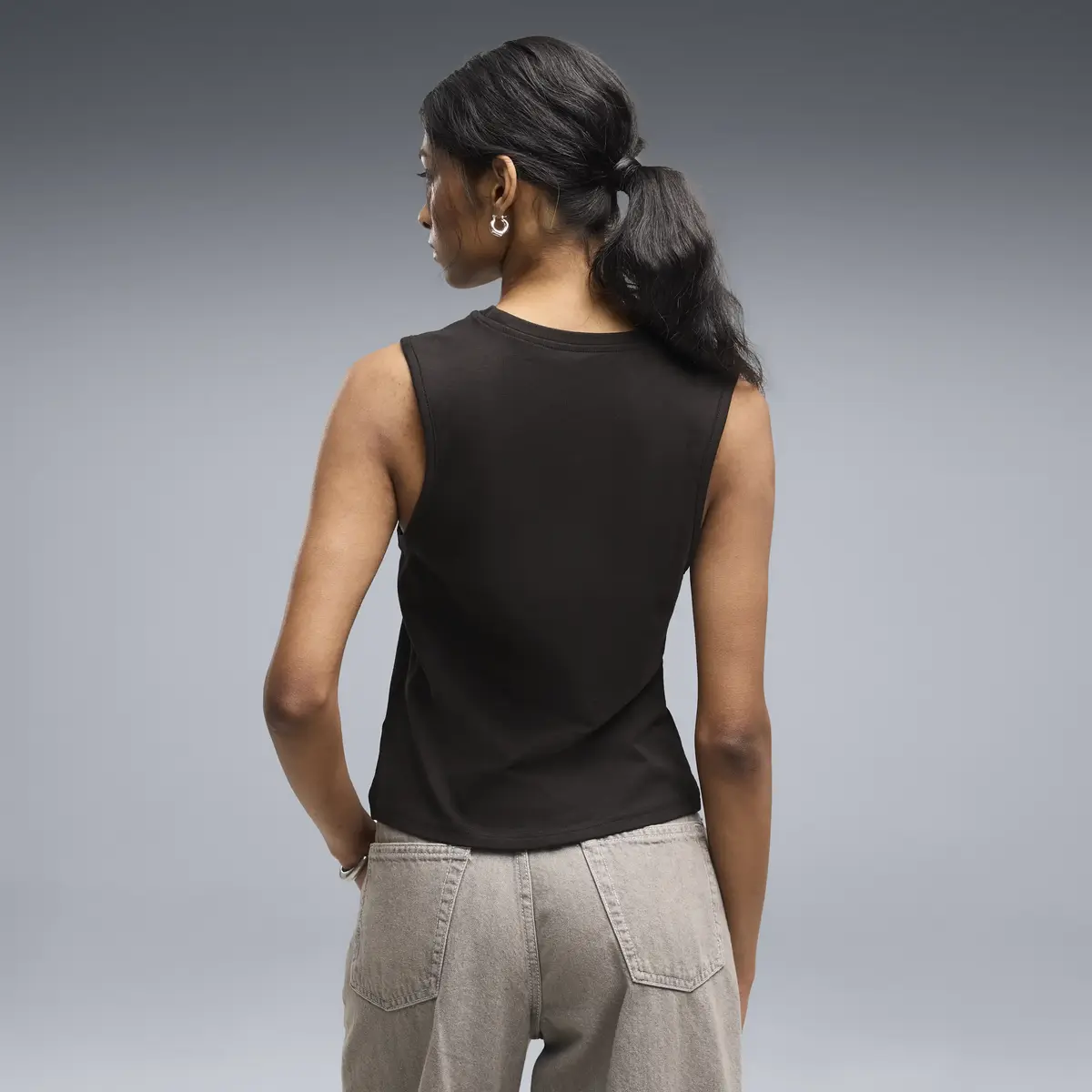 Puma ESS No. 1 Logo Slim Tank Siyah Kadın T-Shirt & Polo