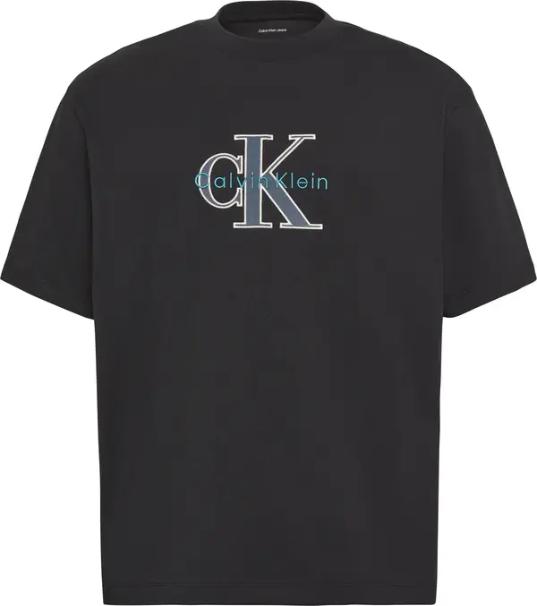 Calvin Klein SS 16S TRICOLOR MONOLOGO GRAPHIC Erkek Siyah T-Shirt