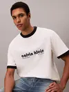 Calvin Klein SS RETRO LOGO RINGER 16S RLXD TE Bej Erkek Tişört Calvin Klein SS RETRO LOGO RINGER 16S RLXD TE Bej Erkek Tişört
