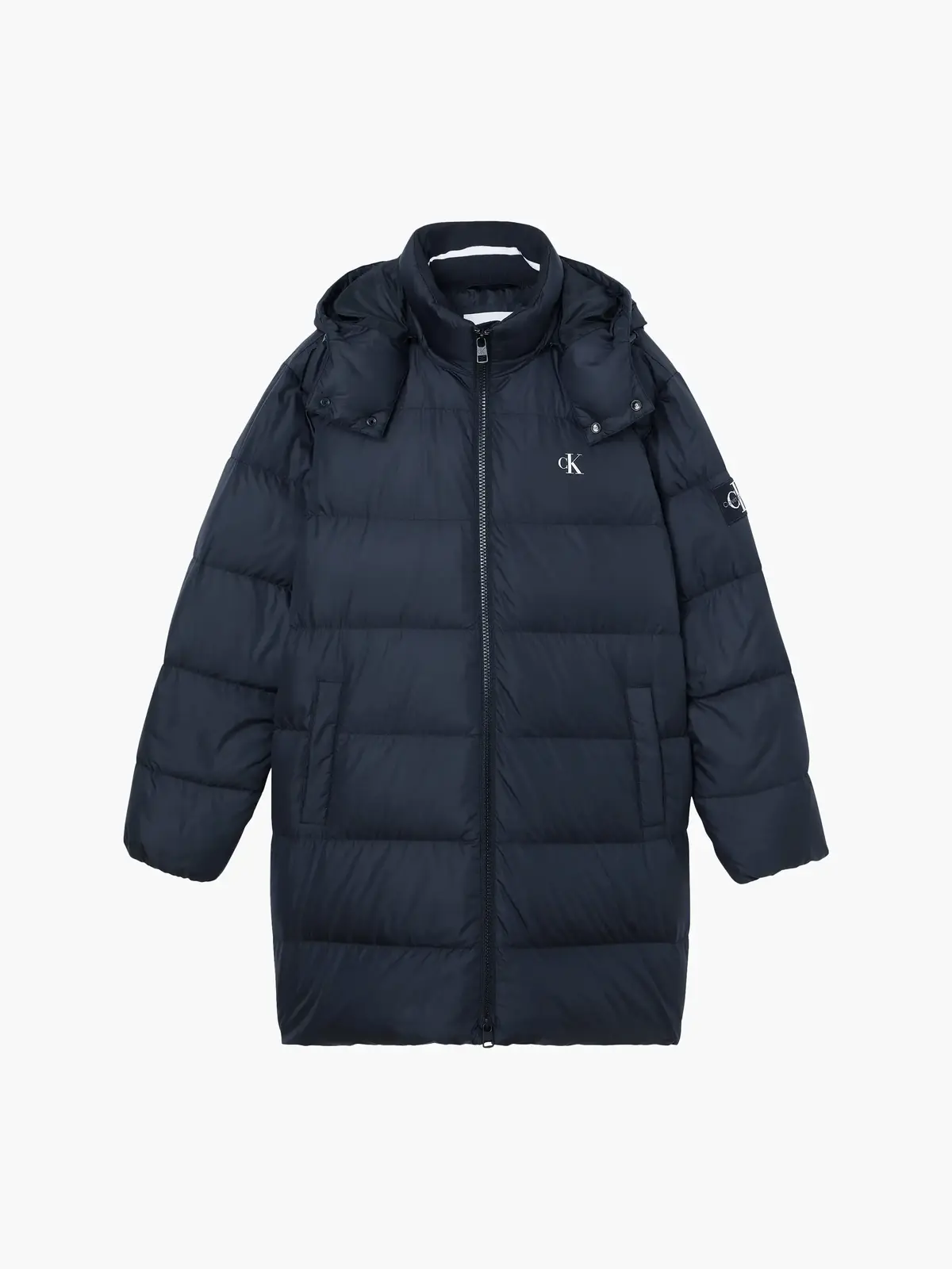Calvin Klein ESS LONG HOODED DOWN Erkek Siyah Şişme Mont