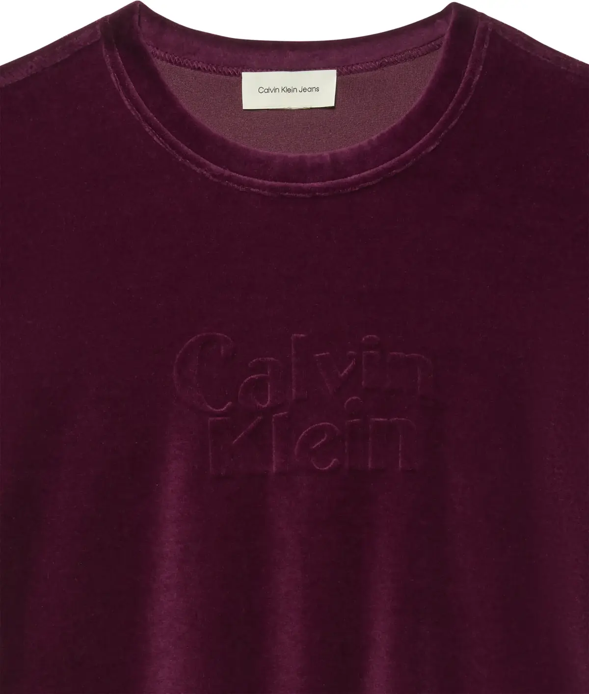 Calvin Klein SS VELOUR LOGO TEE Kadın Kahverengi T-Shirt