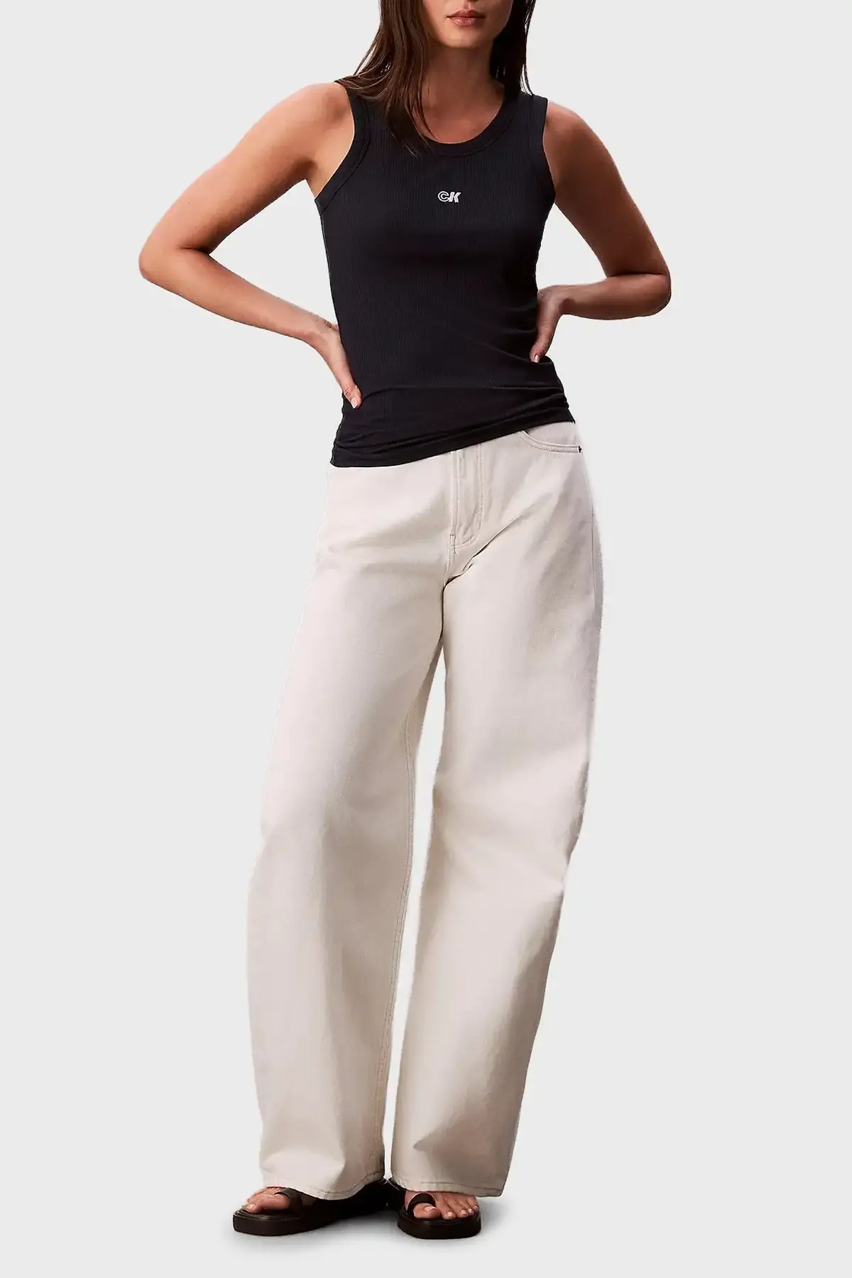 Calvin Klein A- Modal Rib Tank (essential) Antrasit Kadın Tişört