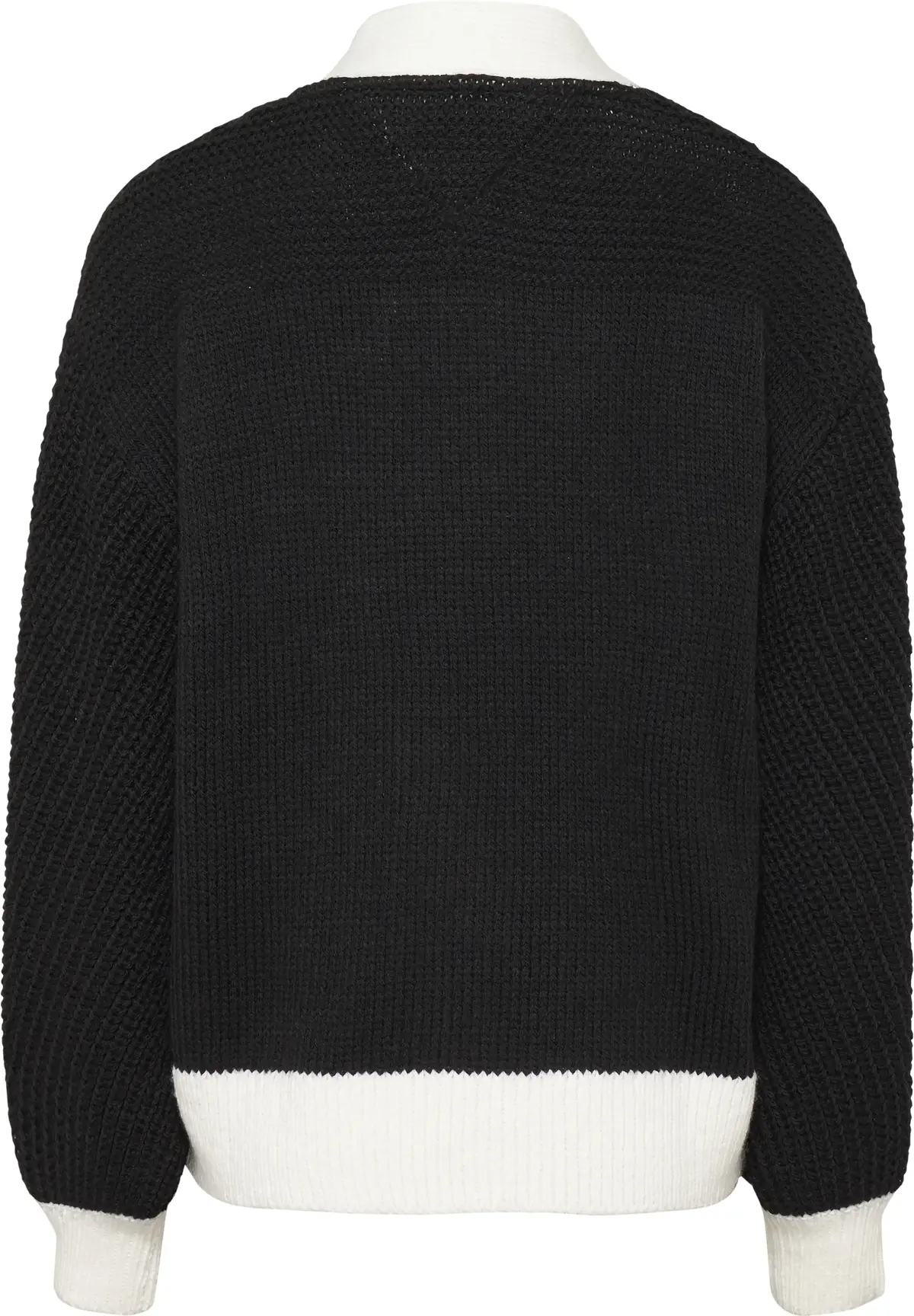 Tommy Hilfiger TJW LONG CONTRAST BA Kadın Siyah Kazak