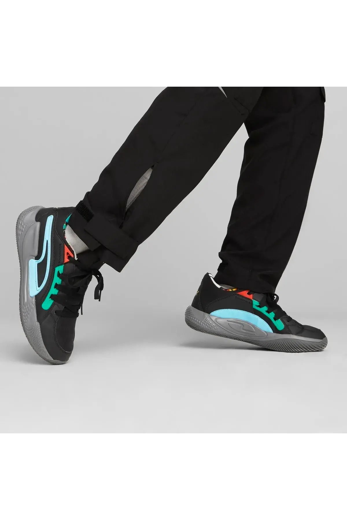 Puma Court Rider Chaos Block Party Siyah Kadın/Unisex Basketbol Ayakkabısı