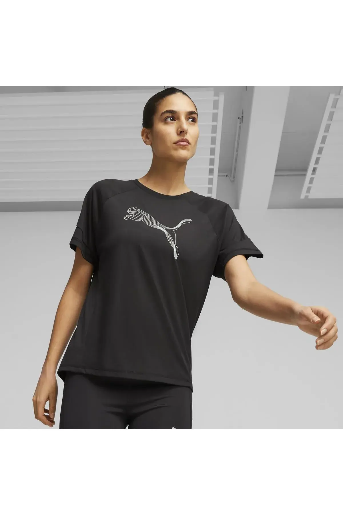 Puma EVOSTRIPE Tee Siyah Kadın T-Shirt