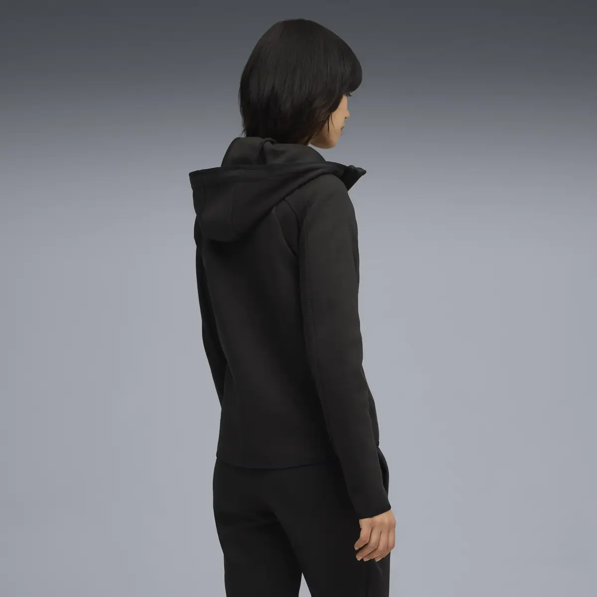 PUMA EVOSTRIPE Full-Zip Hoodie Kadın Siyah Fermuarlı Hoodie