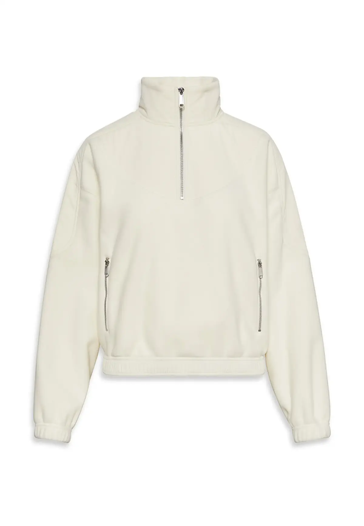Calvin Klein 1/4 ZIP MIXED MEDIA, YAS Krem Kadın Sweatshirt