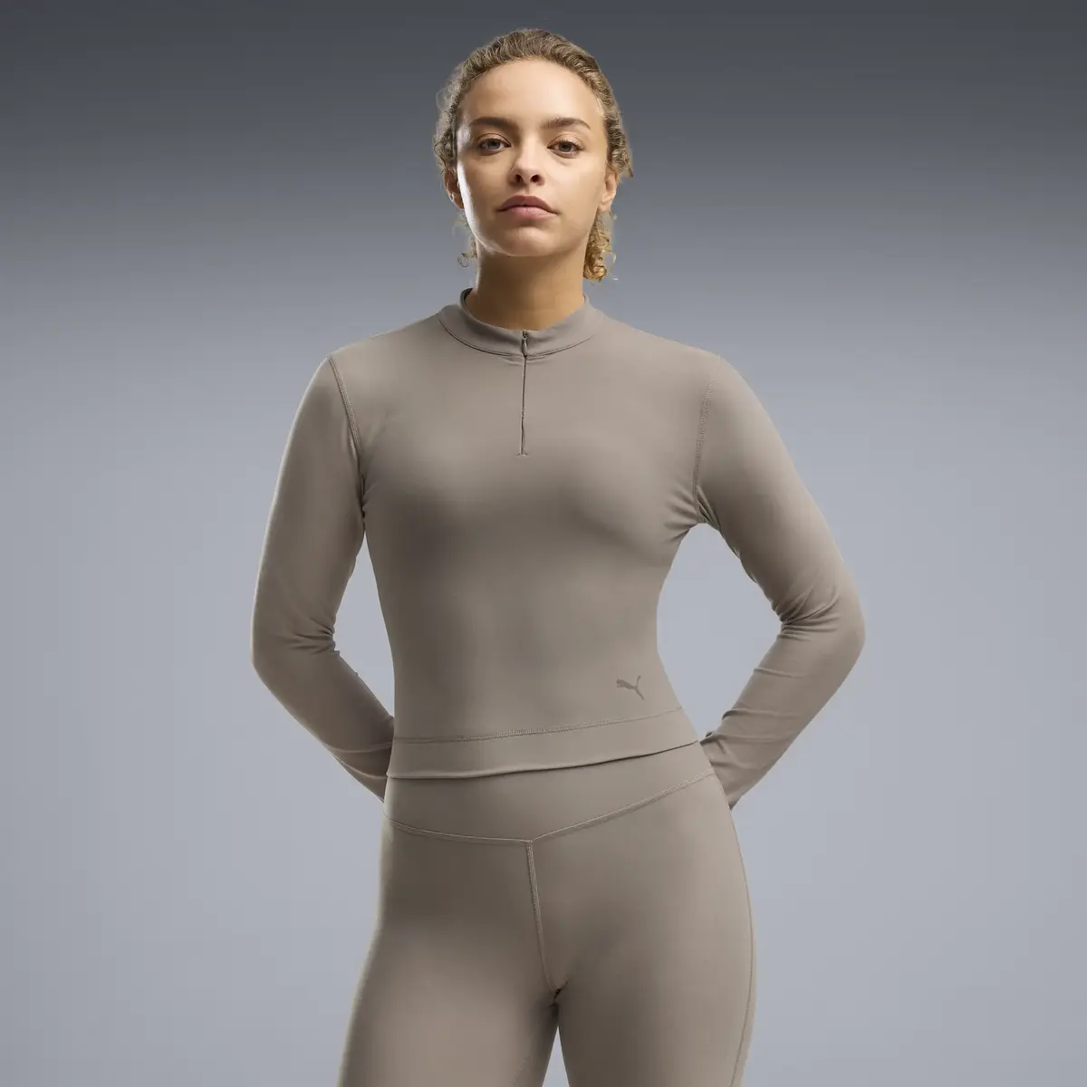 Puma W Cloudspun Zip LS Kahverengi Kadın Sweatshirt
