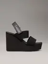 Calvin Klein WEDGE SANDAL WEBBING, 0GJ Siyah Kadın Terlik