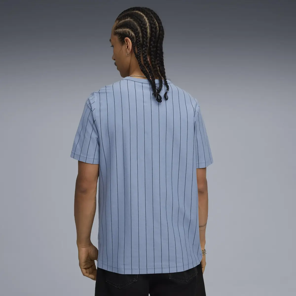 Puma PUMA CLASS Striped Tee Mavi Erkek T-Shirt