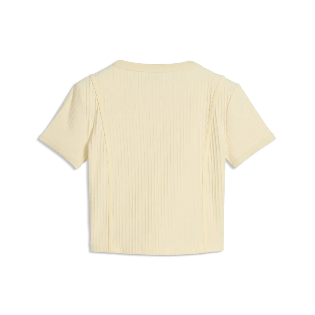 PUMA ESS Ribbed Baby Tee Sarı Kadın T-Shirt & Polo
