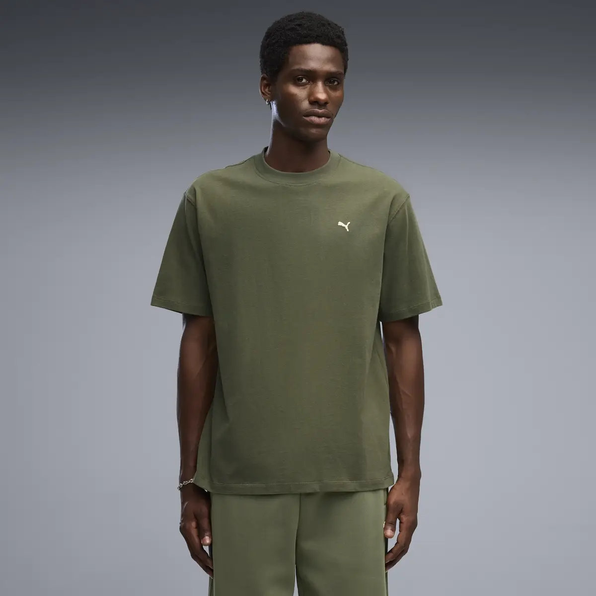 Puma SELECT Essentials Tee Yeşil Erkek T-Shirt