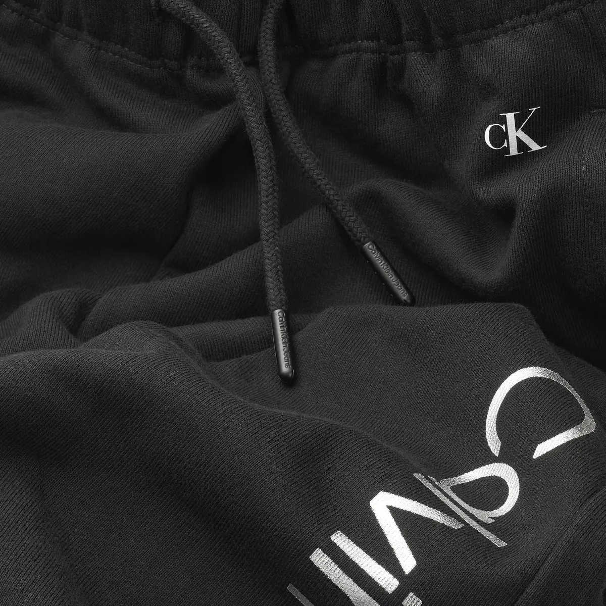 Calvin Klein INST SILVER LOGO SWE Kadın Siyah Eşofman Altı