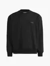Calvin Klein SHRUNKEN BADGE CREW Erkek Siyah Sweatshirt