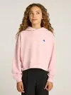 Calvin Klein HANDWRITING LOGO HOO Pembe Çocuk Kapüşonlu Sweatshirt