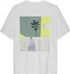 Calvin Klein J12 MIAMI BACKPRINT, YAF Beyaz Erkek T-Shirt & Polo