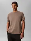 Calvin Klein SS SUPIMA CHEST EMB, PAY Kahverengi Erkek T-Shirt
