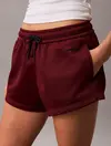 Calvin Klein HIGH SHINE FRENCH Bordo Kadın Mini Şort