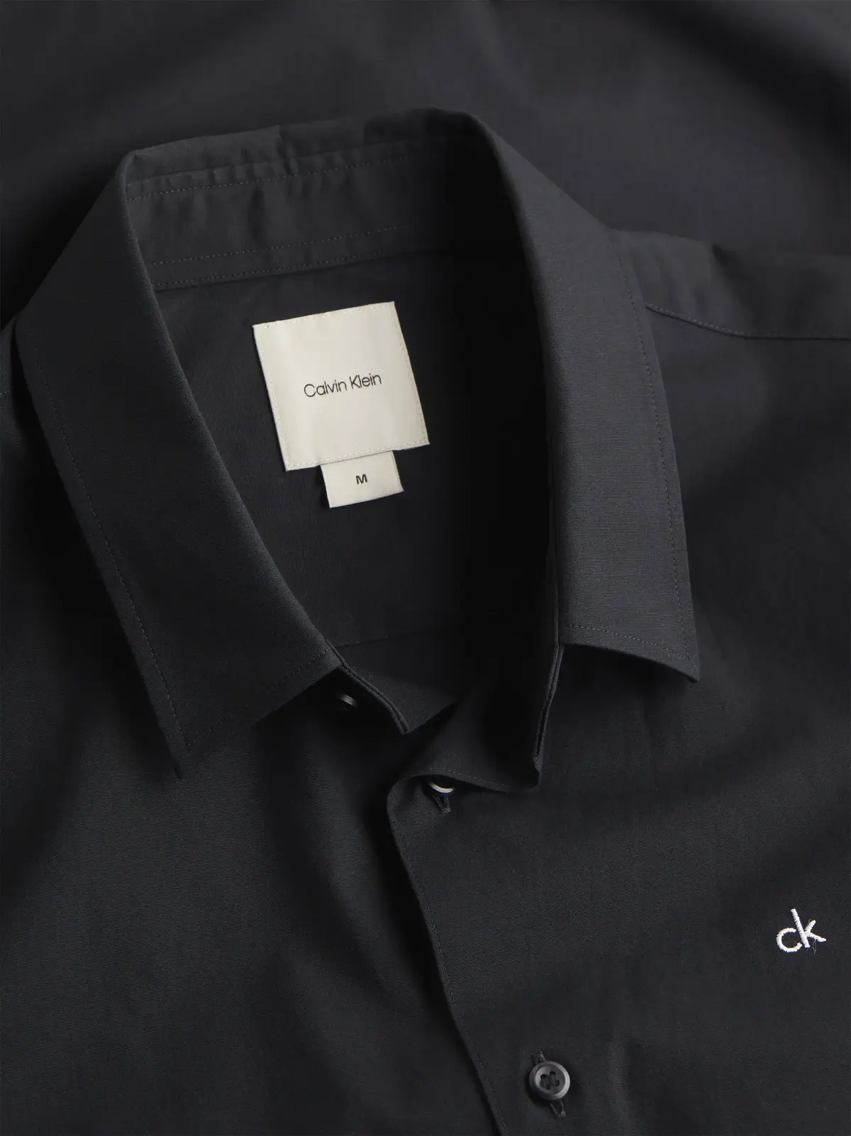 Calvin Klein POPLIN STRETCH SLIM, BEH Siyah Erkek Gömlek