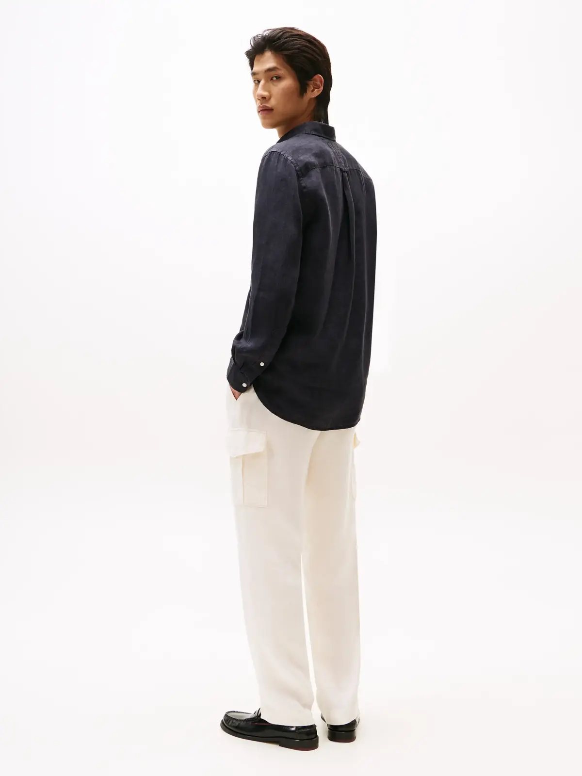 Tommy Hilfiger PIGMENT DYED LI SOLI, BDS Siyah Erkek Gömlek