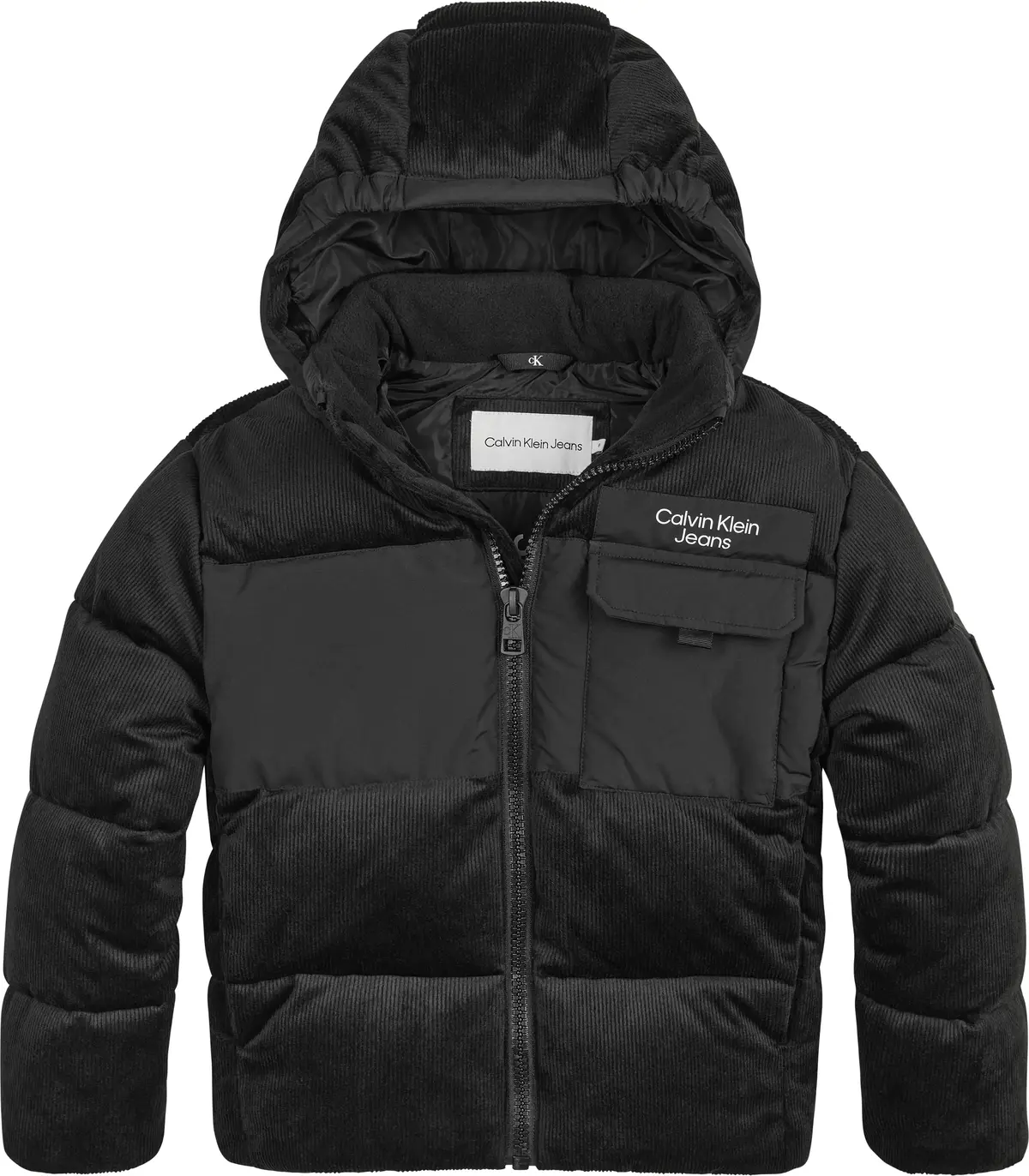 Calvin Klein CORDUROY MIX MEDIA P Erkek Siyah Şişme Mont