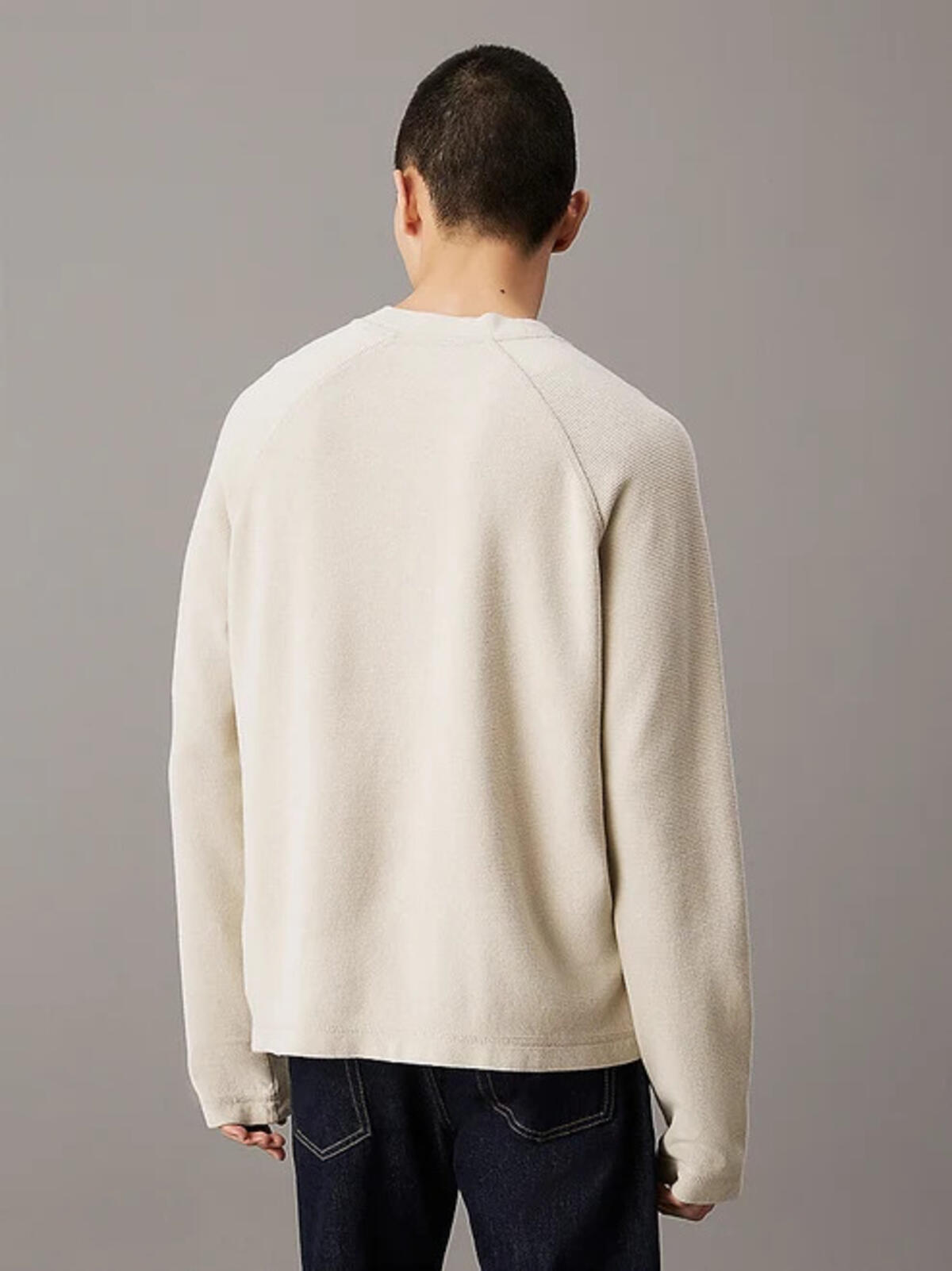 Calvin Klein WASHED WOVEN LABEL W, PD7 Bej Erkek Kazak