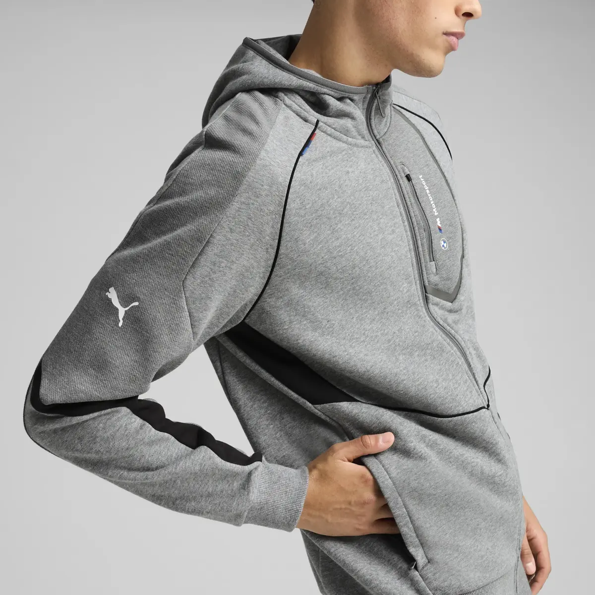 PUMA BMW MMS HOODED SWEAT JACKET Gri Erkek Ceket