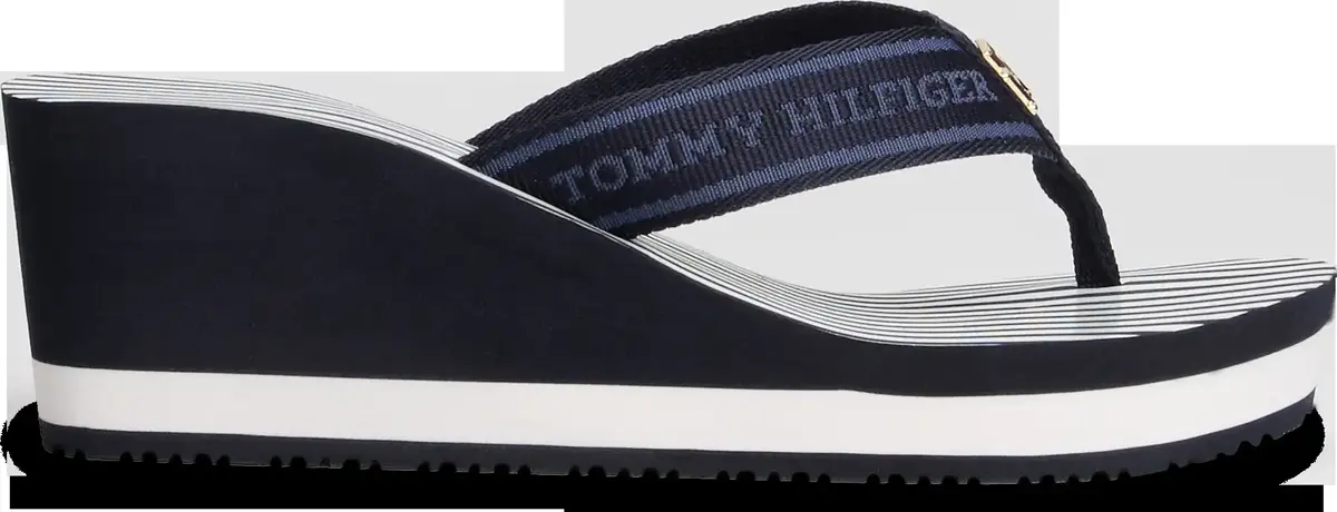 Tommy Hilfiger TH STRIPES WEDGE BEA, DW6 Siyah Kadın Terlik