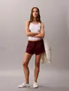Calvin Klein HIGH SHINE FRENCH Bordo Kadın Mini Şort