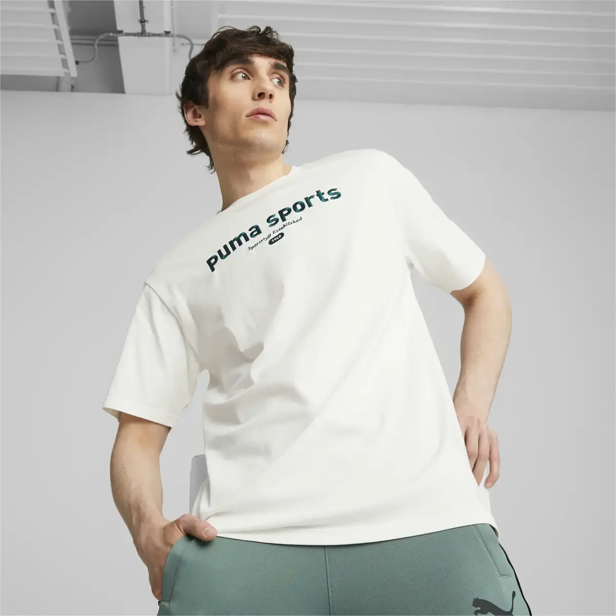 Puma TEAM Graphic Tee Beyaz Erkek T-Shirt