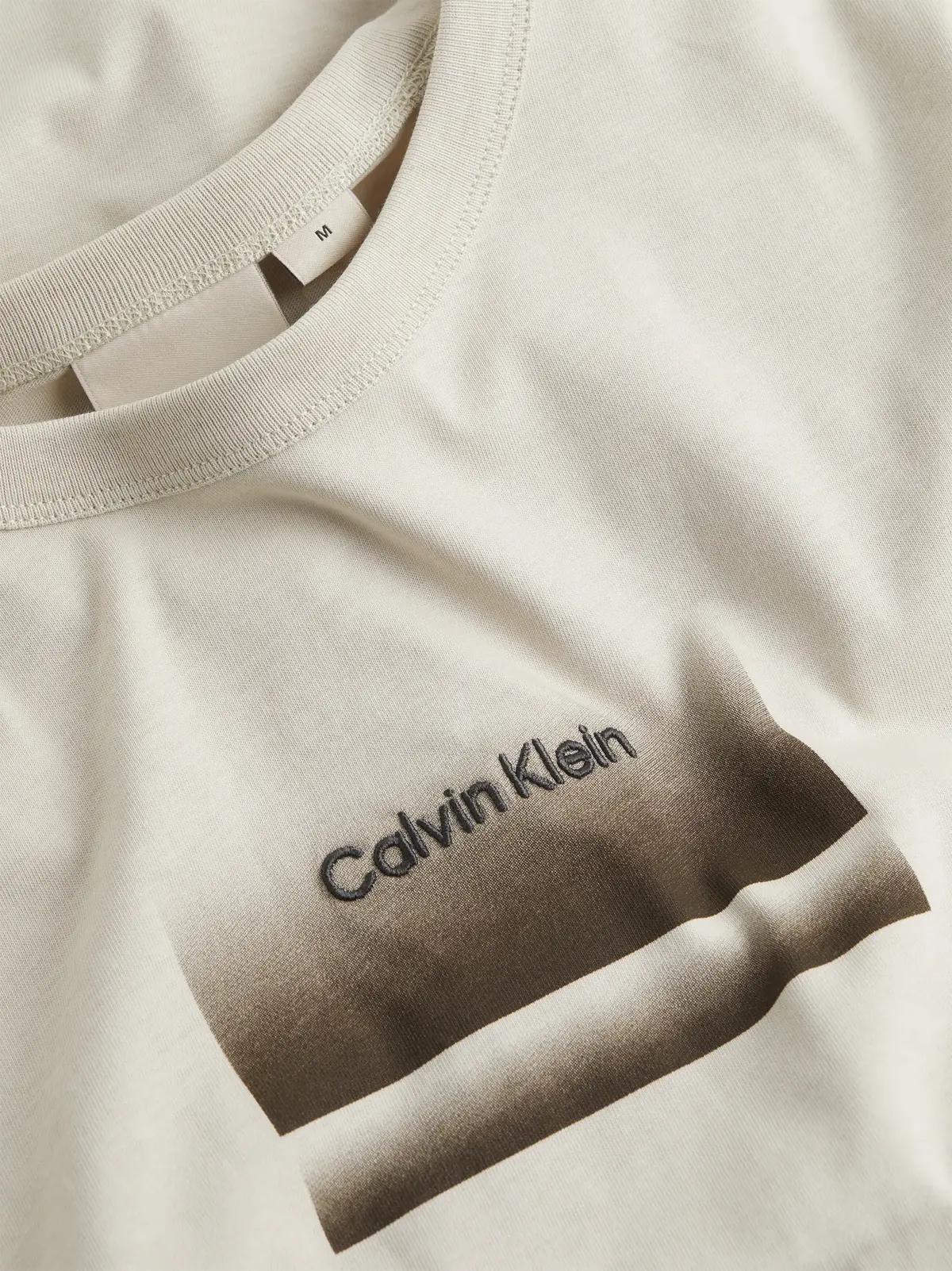 Calvin Klein GRADIENT LOGO T-SHIR, PEA Krem Erkek T-Shirt & Polo
