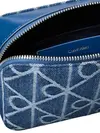 Calvin Klein EMBLEM AOP DENIM CAM Mavi Kot Kumaşı Çapraz Kadın Çanta