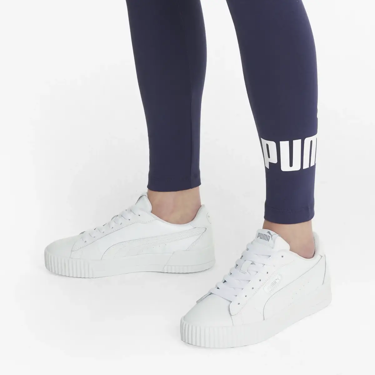 Puma Carina Crew Puma White-Puma White Beyaz Kadın Günlük Spor Ayakkabı
