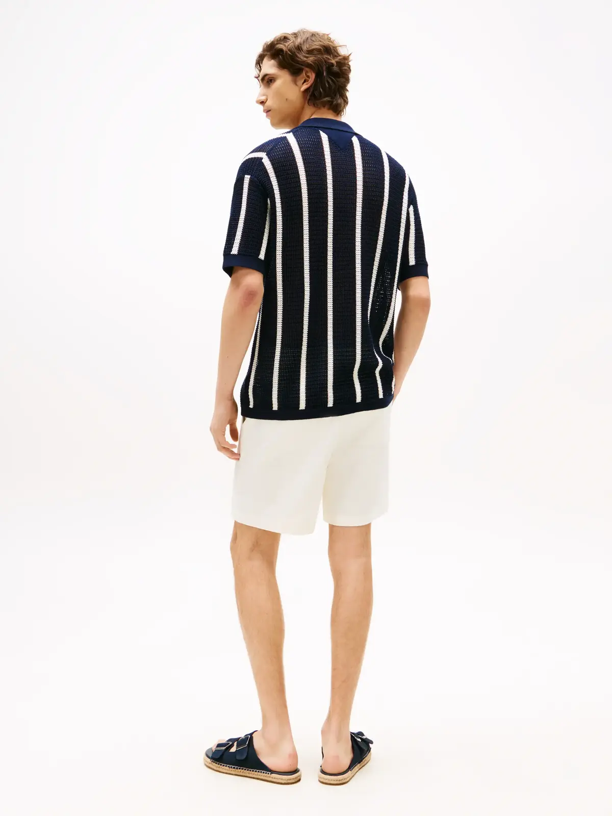 Tommy Hilfiger VERTICAL STRIPE OPEN, 0FA Lacivert Erkek Kazak